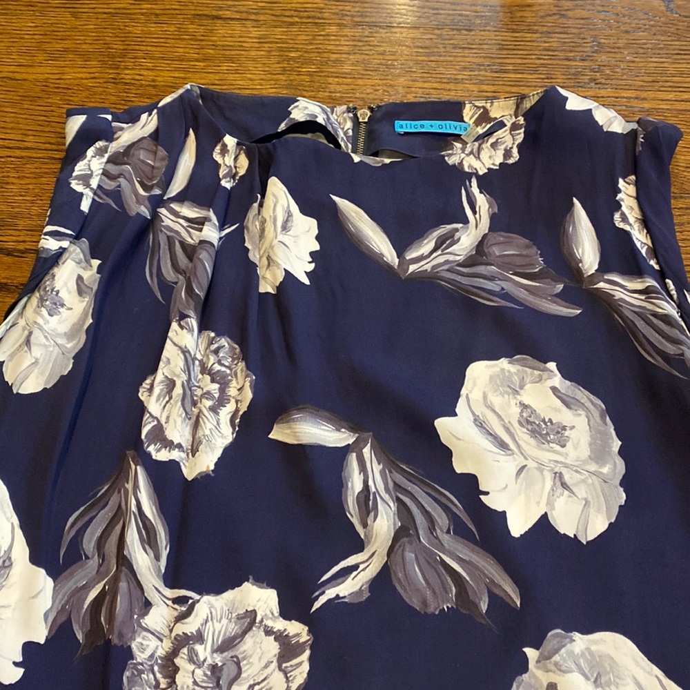 Alice and Olivia silk top with flower detail